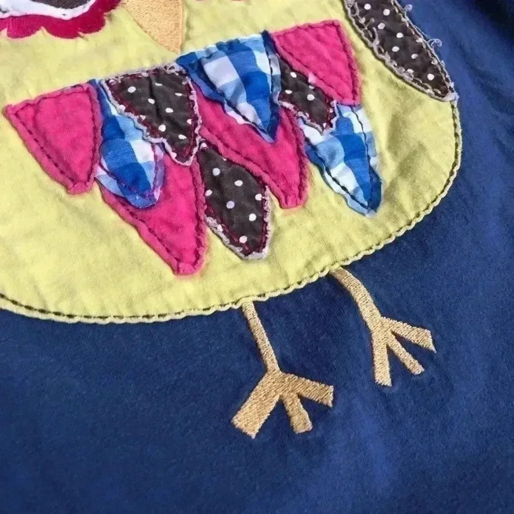 Mini Boden Girls 9-10Y Blue Long-Sleeved Owl Applique Tee - Picture 3 of 10